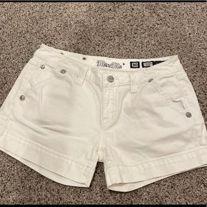 Miss Me White Denim Jean Shorts